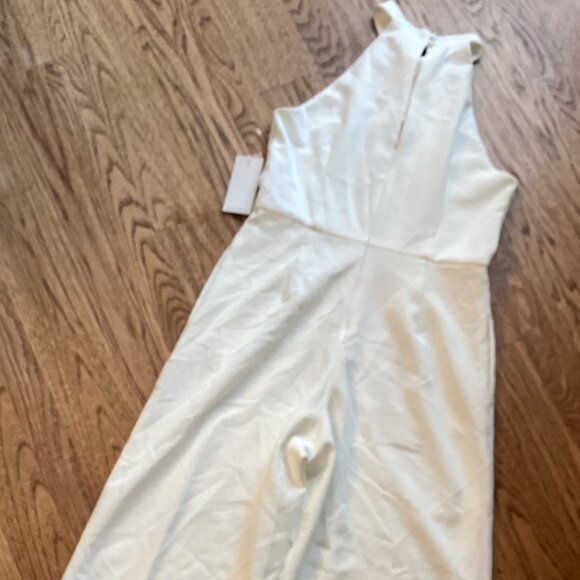 NWT Julia Jordan Halter Twist Neck Sleeveless Pocketed Jumpsuit Ivory 10 PARTY - Picture 5 of 5